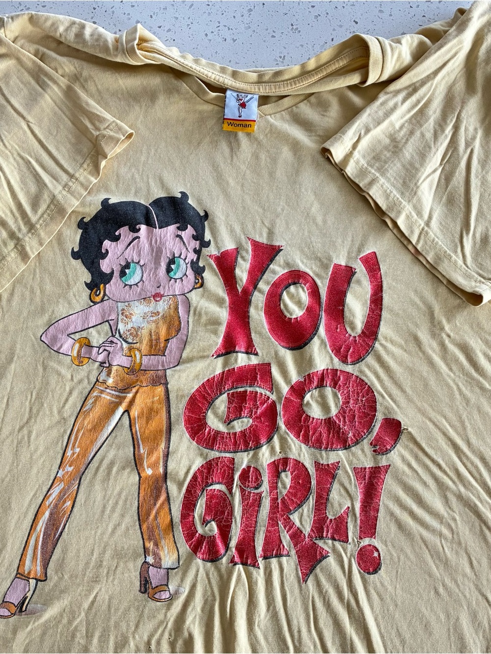 A1 - WOMENS VINTAGE 00s BETTY BOOP Y2K 2002 YOU GO GIRL T SHIRT
